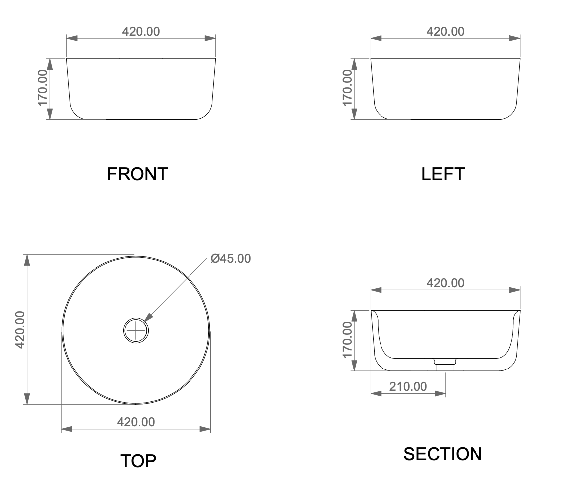 Раковина накладная 42 см GSG HIT! HILAVRO42000, белый глянцевый, шт