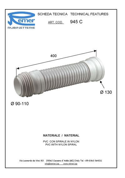 Фановая труба RR 945 C (400mm) гофрированная