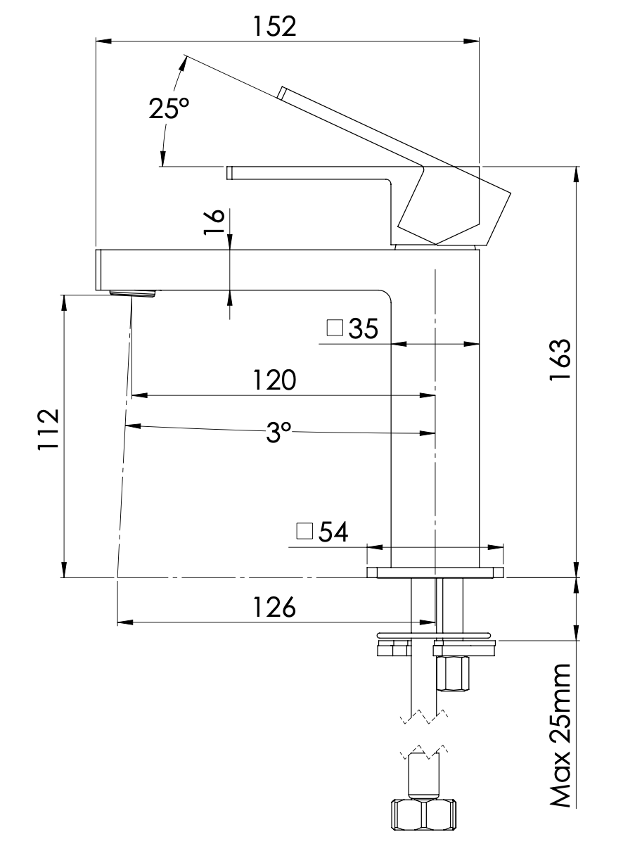 Смеситель для раковины Mariani Rebel A14380RE12, черный матовый