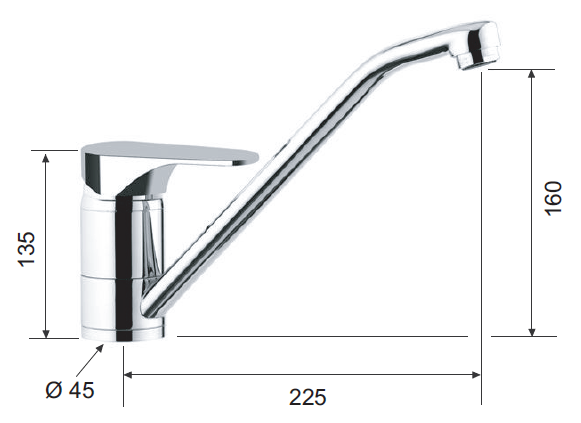 Смеситель для кухни class line cr хром remer