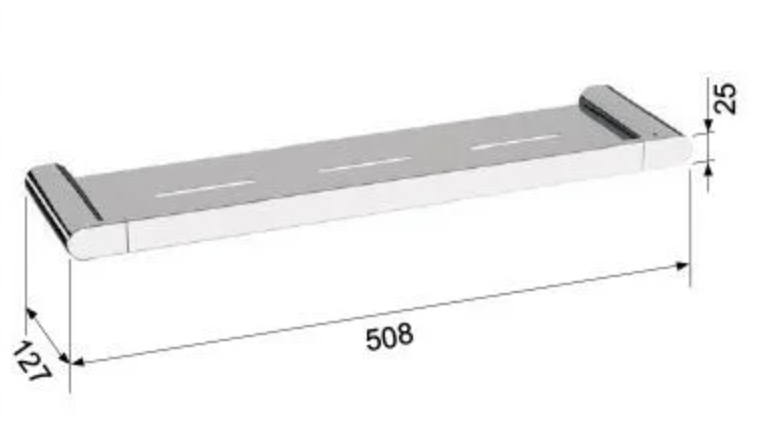 Полка 51 см Remer Lounge LN20GM, оружейная сталь PVD