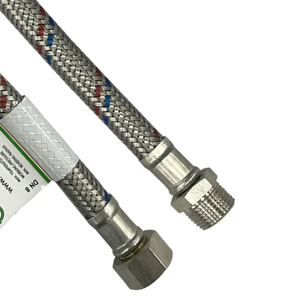 Подводка гибкая 60 сантиметров dn8 Г3/8"-Ш3/8" гайка/штуцер FLEXITALY remer