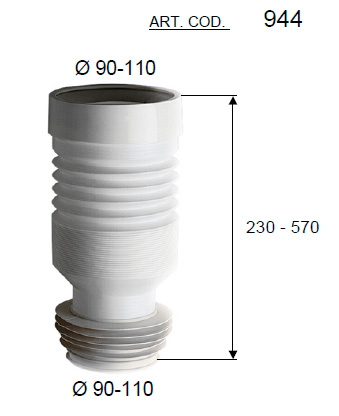 Фановая труба RR 944 230-570mm гофрированная