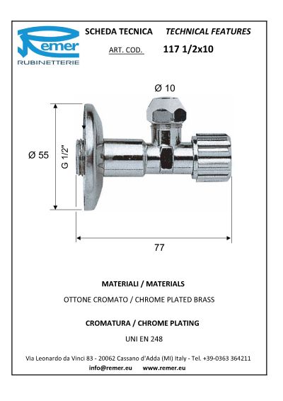 кран угл проб.сальн RR 117 1/2*10ц