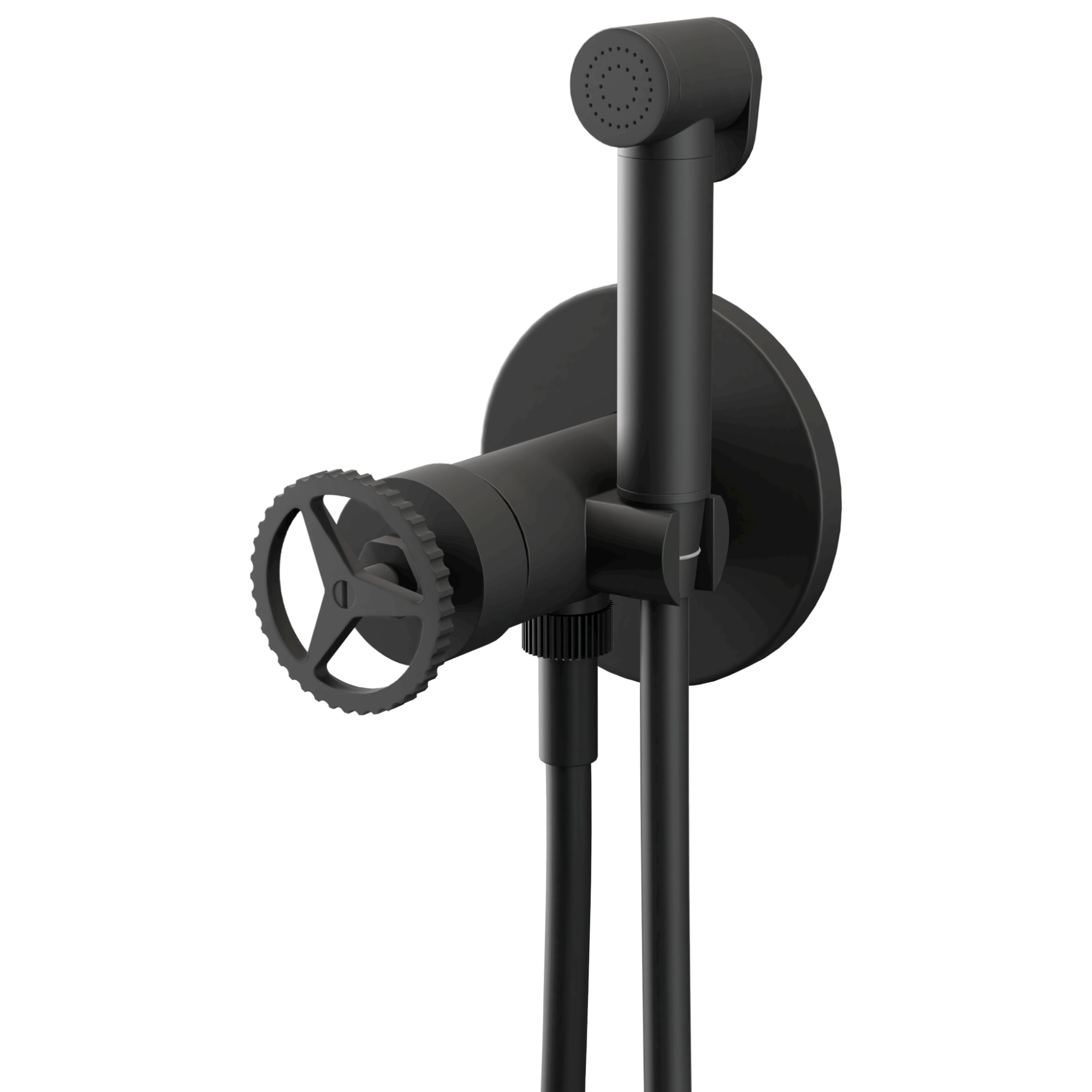 Гигиенический душ со смесителем скрытого монтажа (душевой шланг и скрытая часть в комплекте) chrono no черный матовый remer