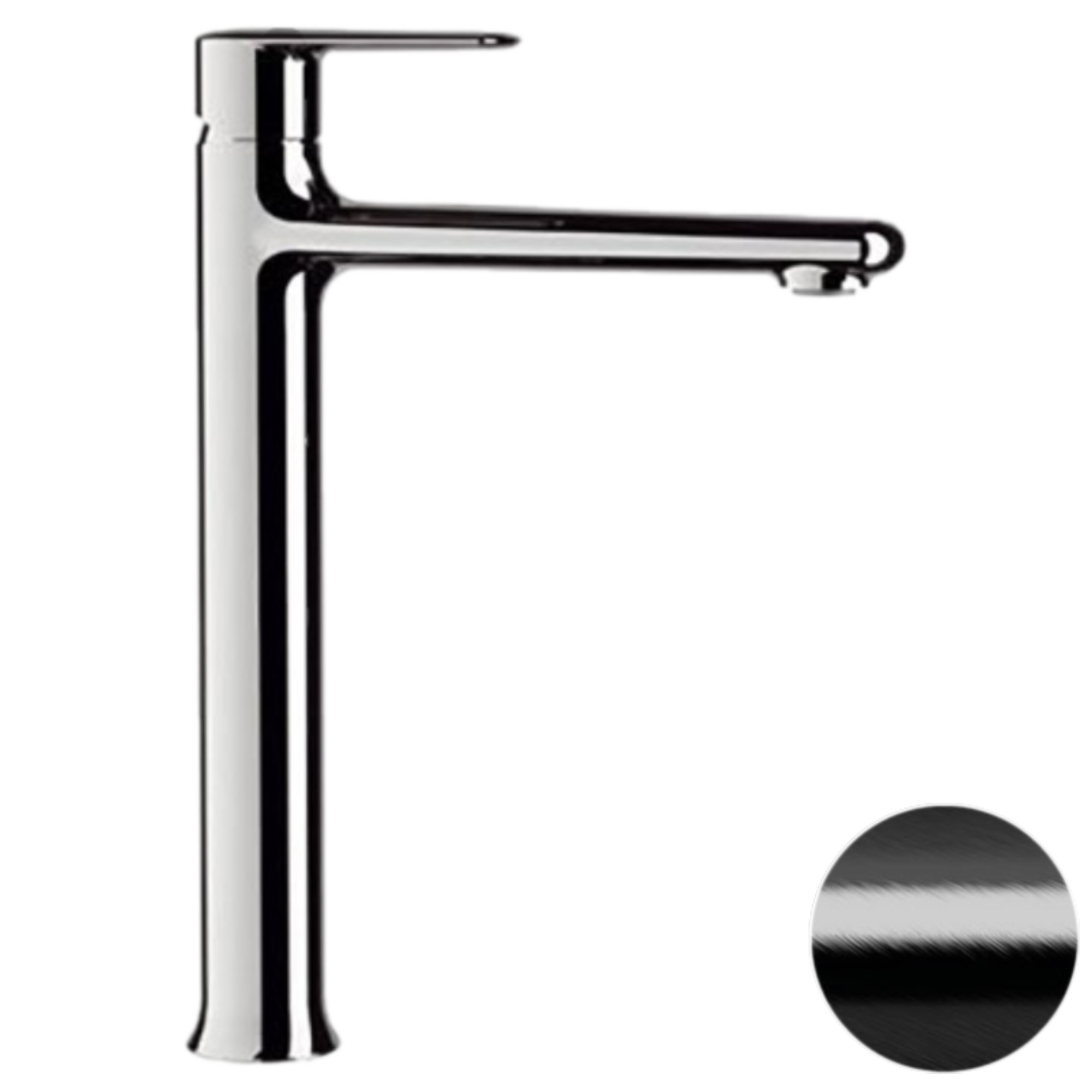 Смеситель для раковины Remer Vanity V11LCFP, черный брашированный хром