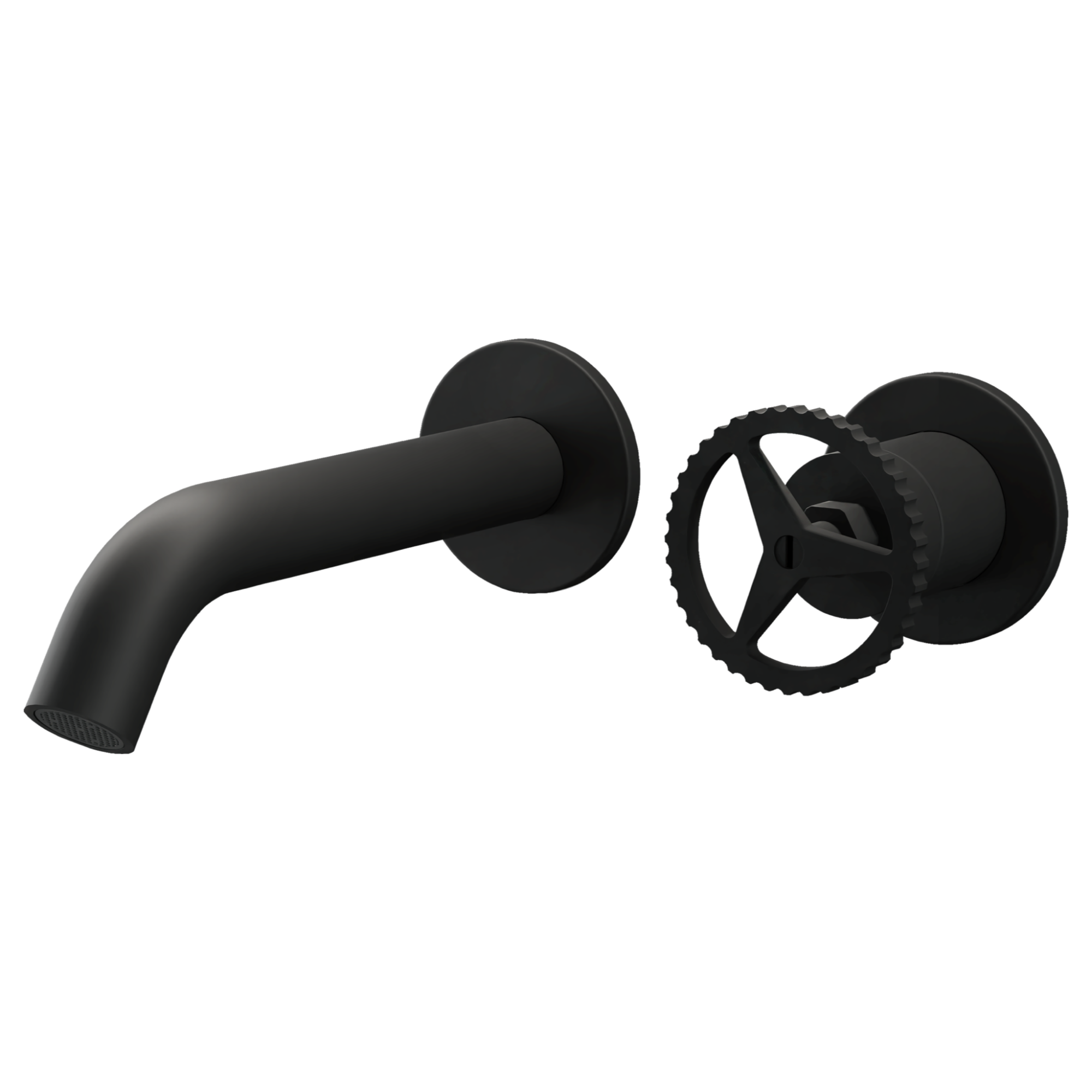 Смеситель для раковины настенный скрытого монтажа излив 23см (скрытая часть в комплекте) chrono no черный матовый remer