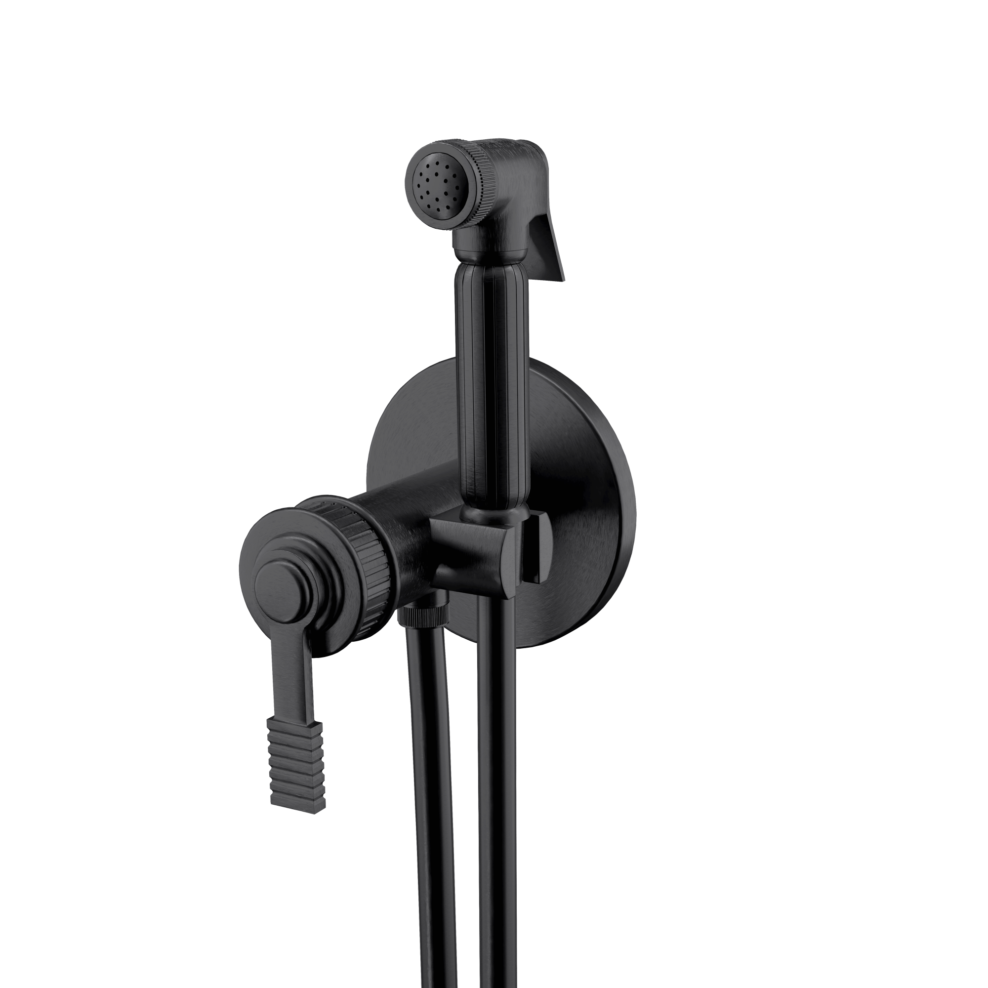 Гигиенический душ со смесителем скрытого монтажа (душевой шланг и скрытая часть в комплекте) atelier cfp черный хром брашированный remer